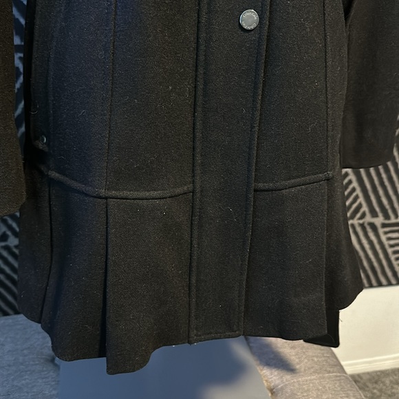 Calvin Klein Long Pleated Pea Coat Size 4 - Picture 3 of 5